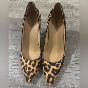 Michael Kors Animal Print Heels - Black and Tan